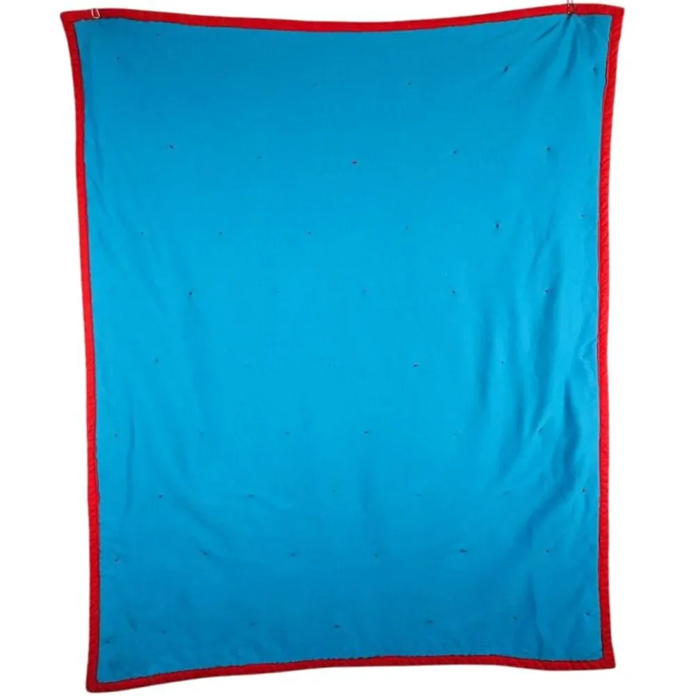 Popeye fabric‎ vintage baby blanket throw comforter quilt blue red handmade